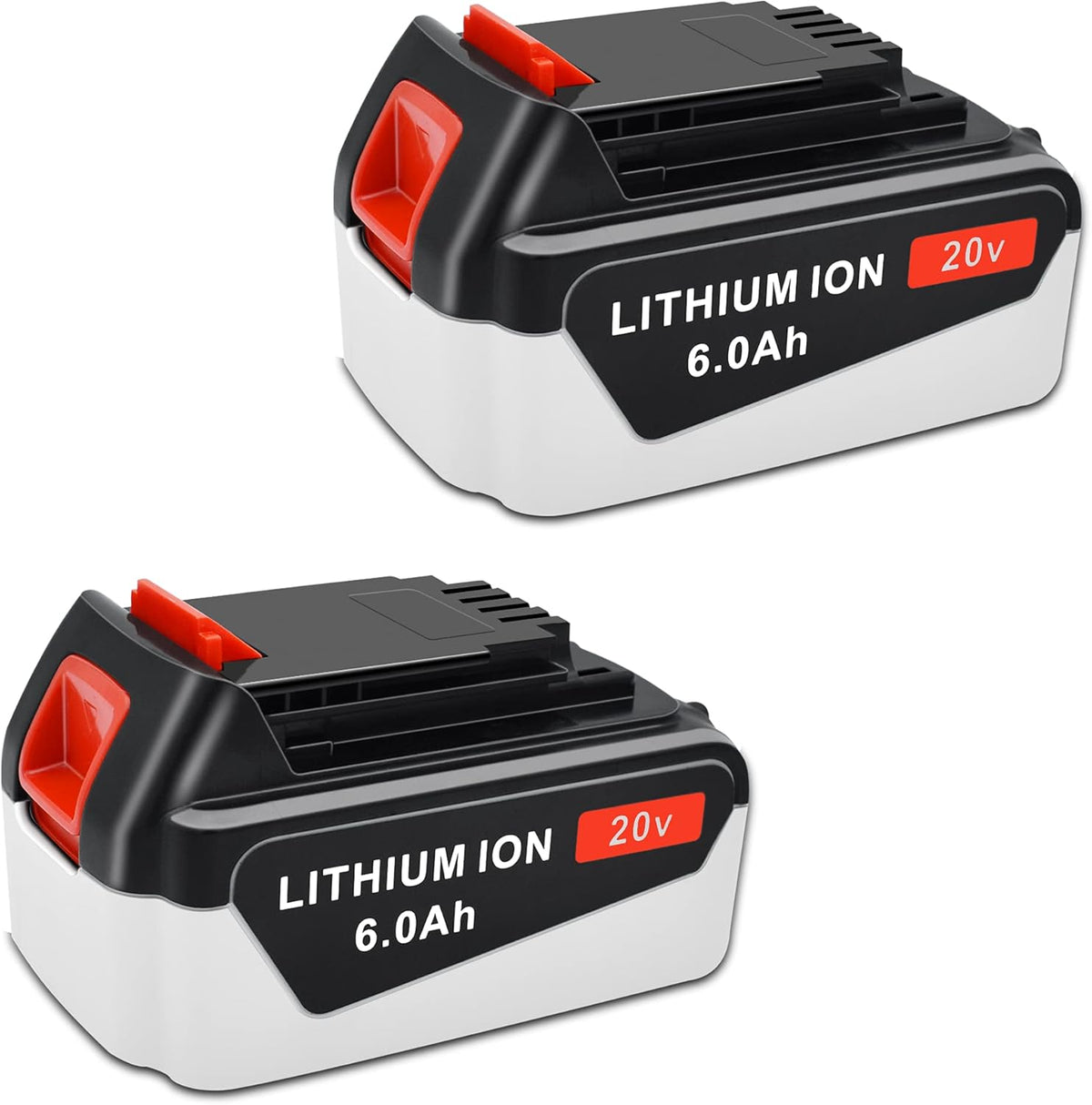 2 Packs 6.0Ah 20V Replacement Battery for Black and Decker 20 Volt Max Cordless Tool Batteries O23532