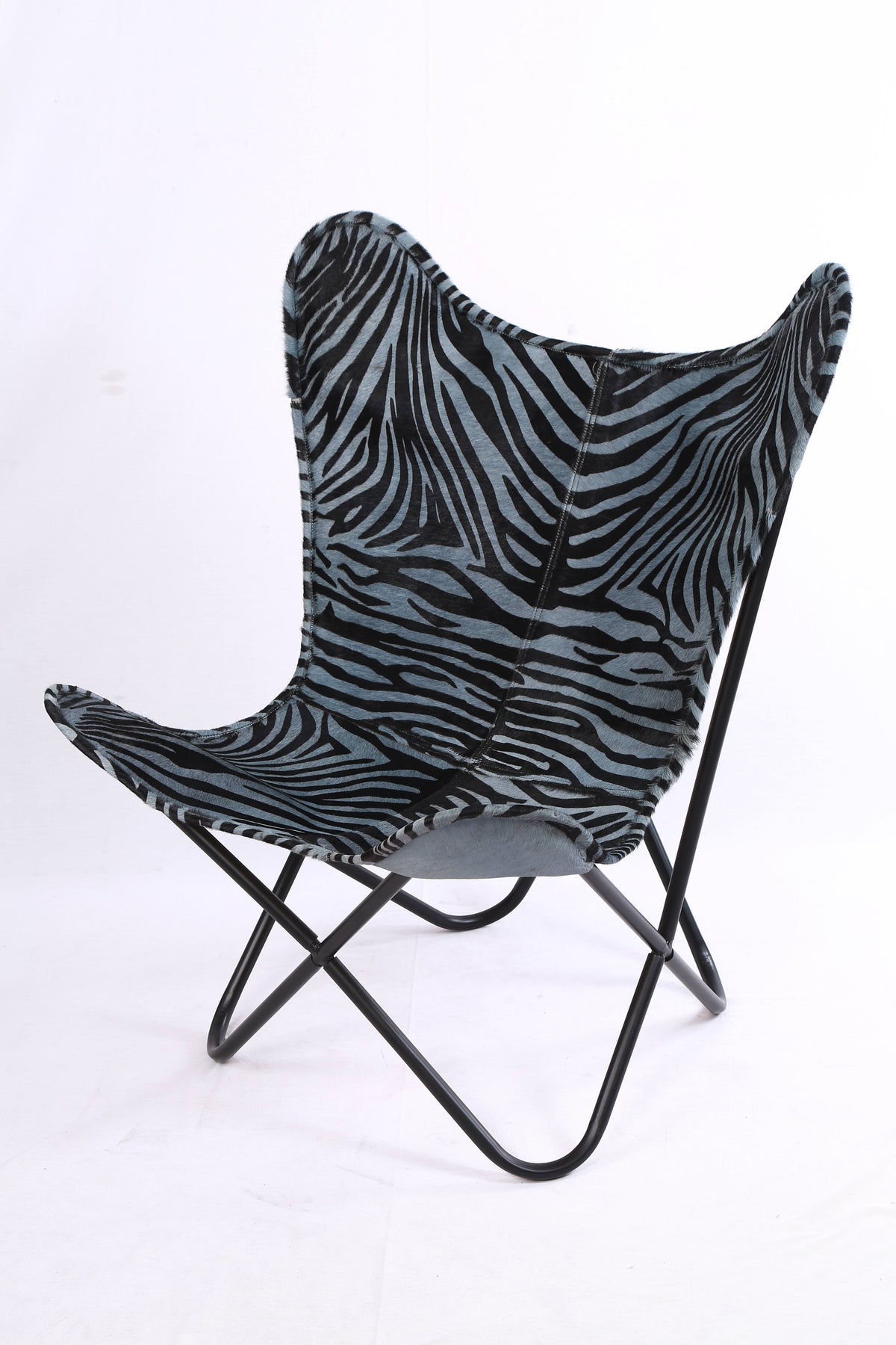 Grey Zebra Print Butterfly Chair W331132