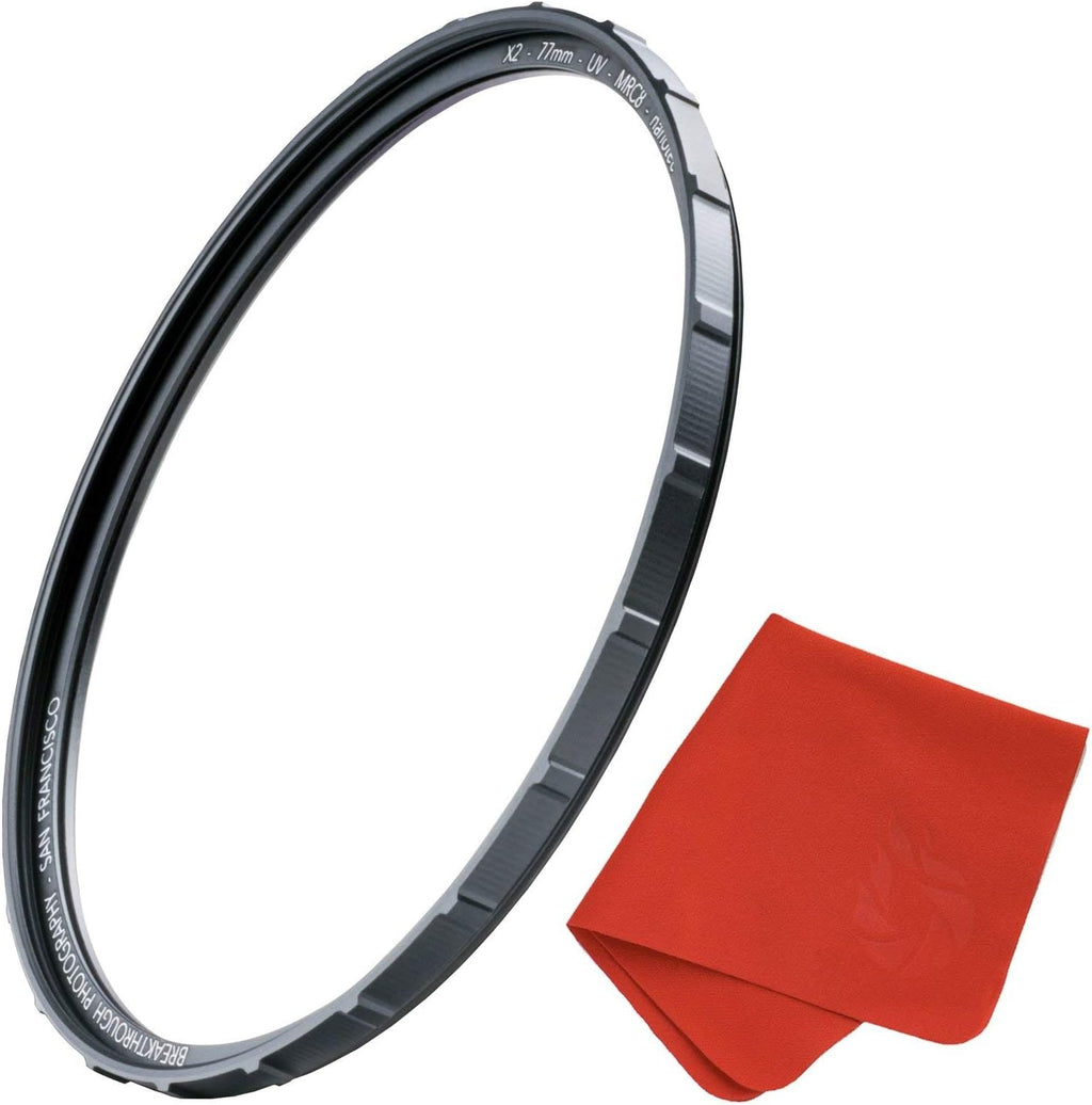 52mm X2 UV Filter for Camera Lenses with Lens Cloth, Pack of 2 X58613