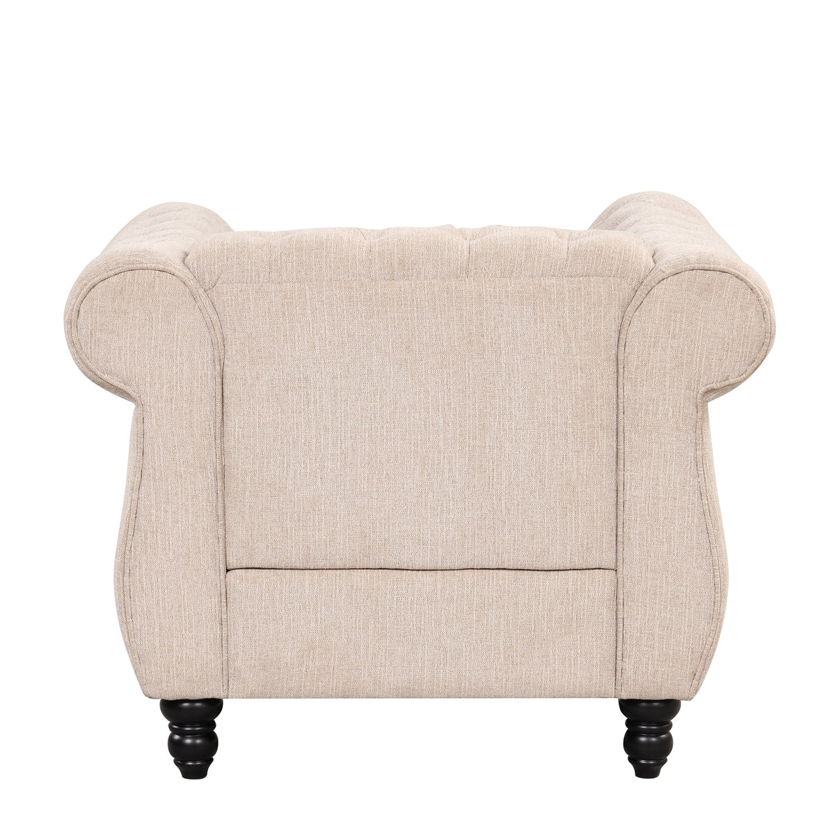 Beige Plush Upholstered Sofa with Solid Wood Legs C70961