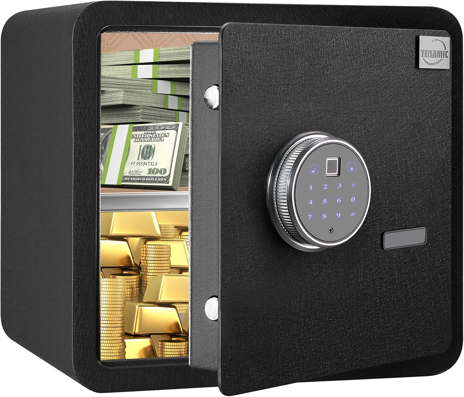 Black Biometric Fingerprint Safe Box with Touch Screen Keypad G213