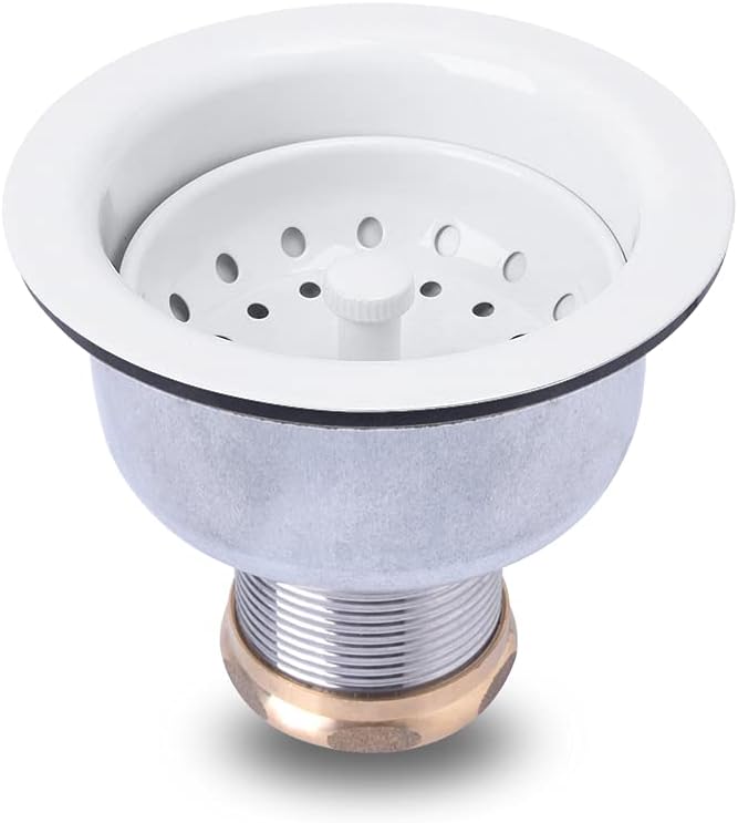 Venetian Gold Finish Kitchen Sink Drain Assembly with Fixed Post Basket A98410