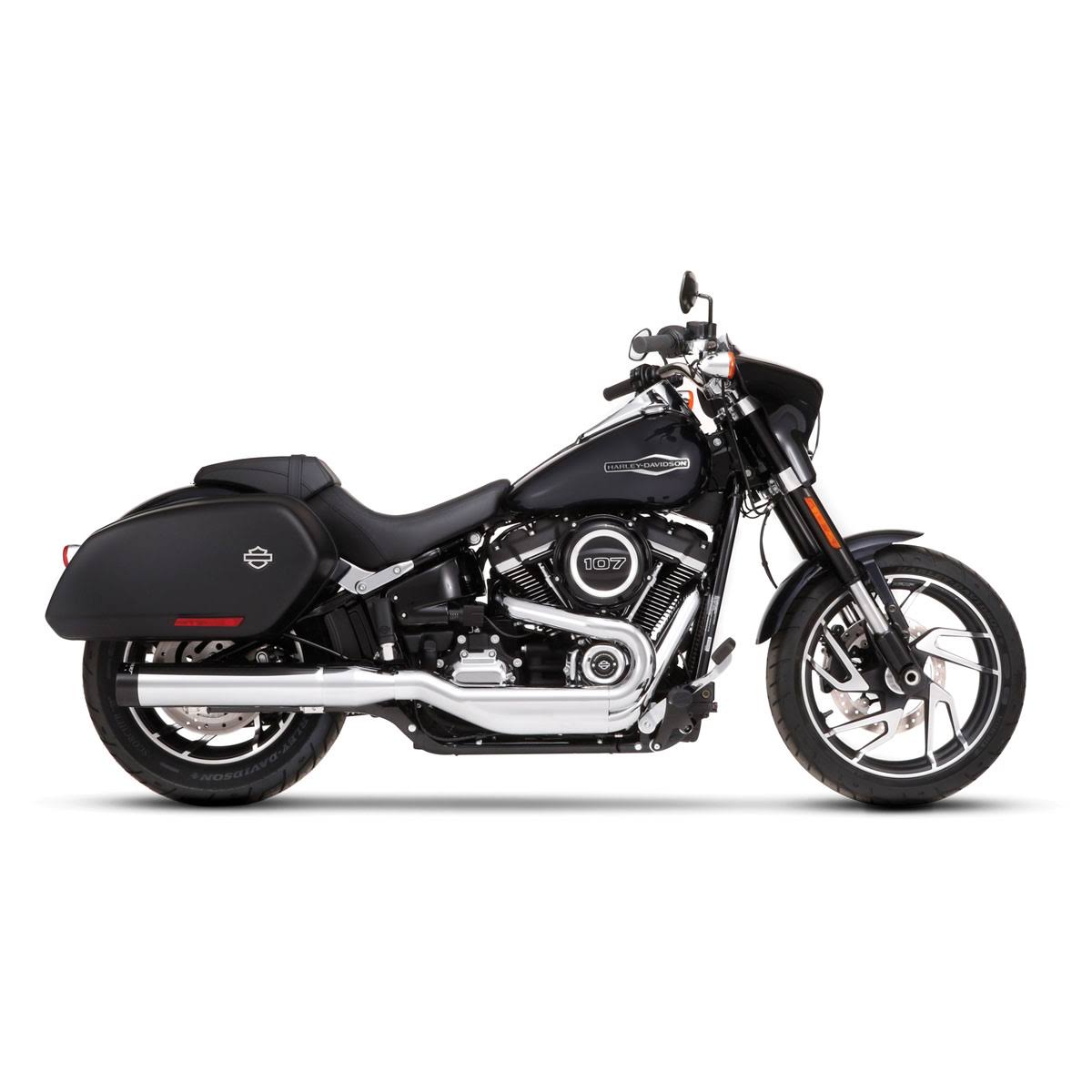Chrome Slip-On Muffler with Black End Cap R10282