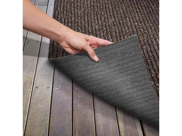 Heavy-Duty Ribbed Indoor/Outdoor Carpet with Rubber Marine Backing - Tuscan Brown 6 x 20 O3867