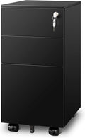 Black 3 Drawer Mobile File Cabinet O595