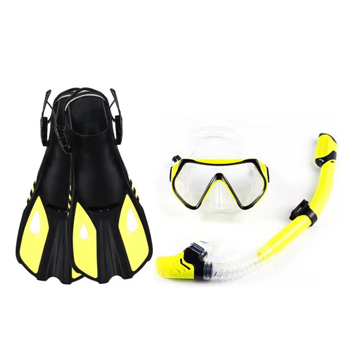 Diving Goggles, Snorkel And Adjustable Fins Z5531