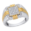Round White Diamond Wedding Band in Yellow Gold Plated Sterling Silver A50116