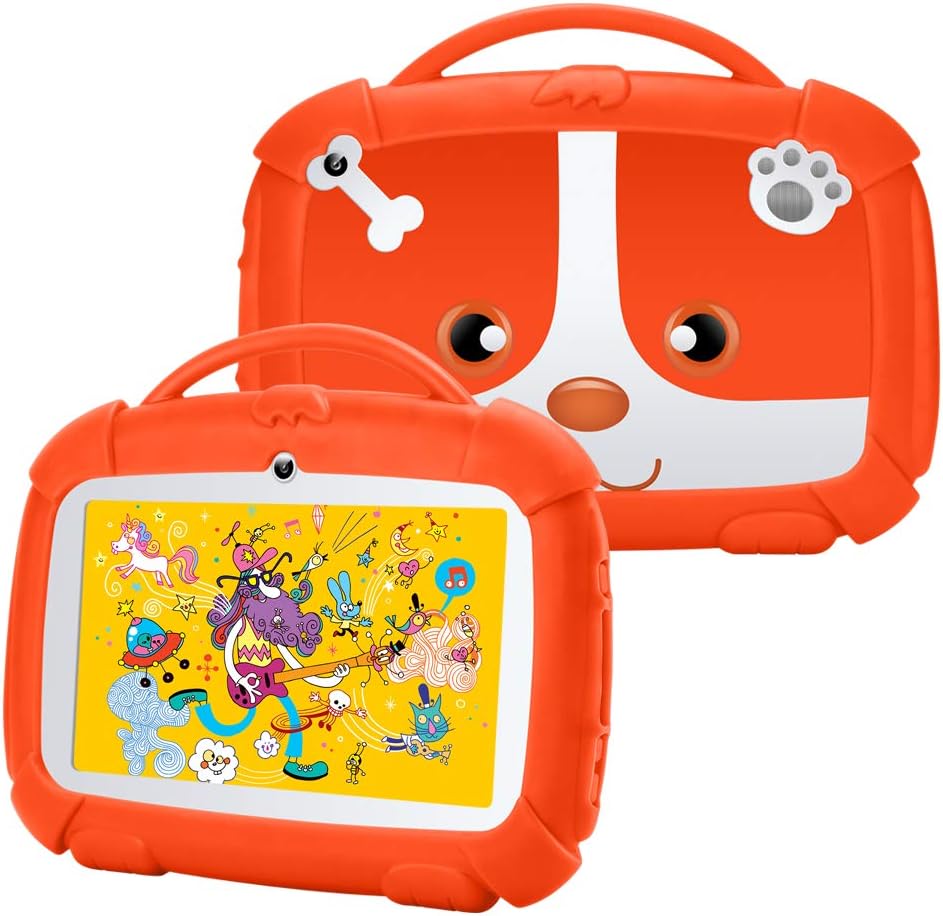 Kids Tablet 7 Inch, Android 9.0, WiFi, IPS HD Display, 1 GB+16GB, Stereo Pink, Pack of 2 X87842