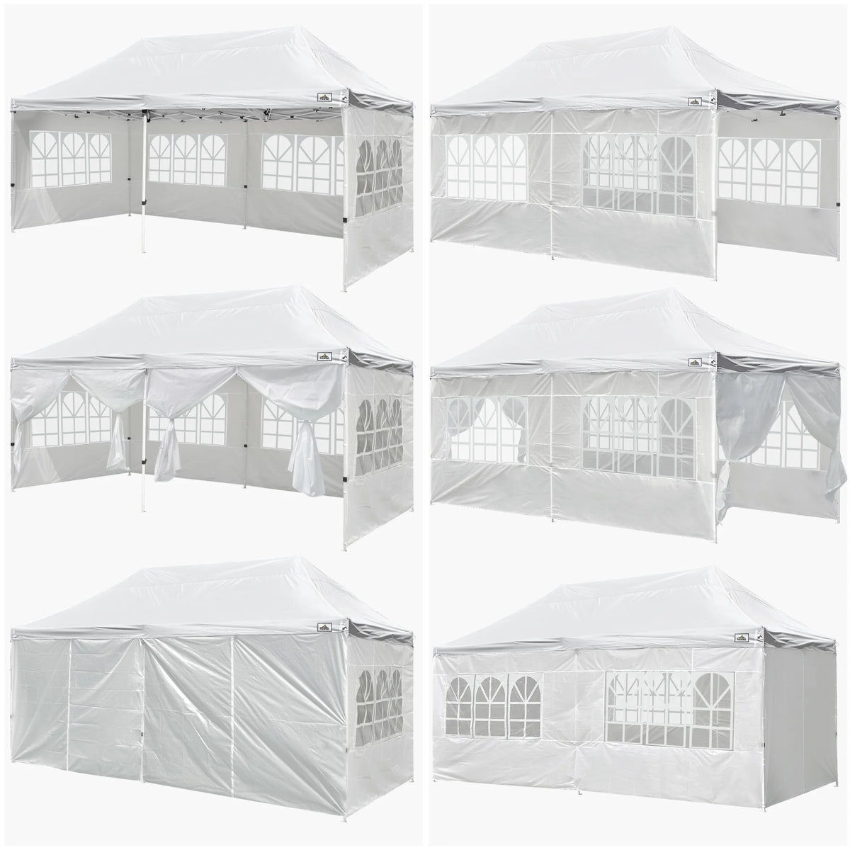 White 10x20ft Pop Up Gazebo with 4 Sidewalls S95136