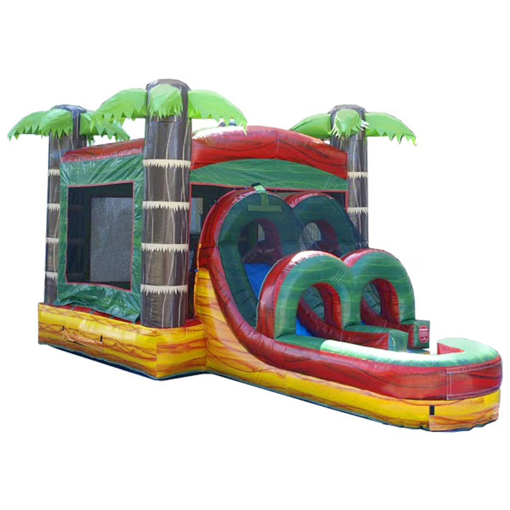 Tropical Fire Marble Kids Inflatable Water Slide Bounce House Combo with Blower S12339