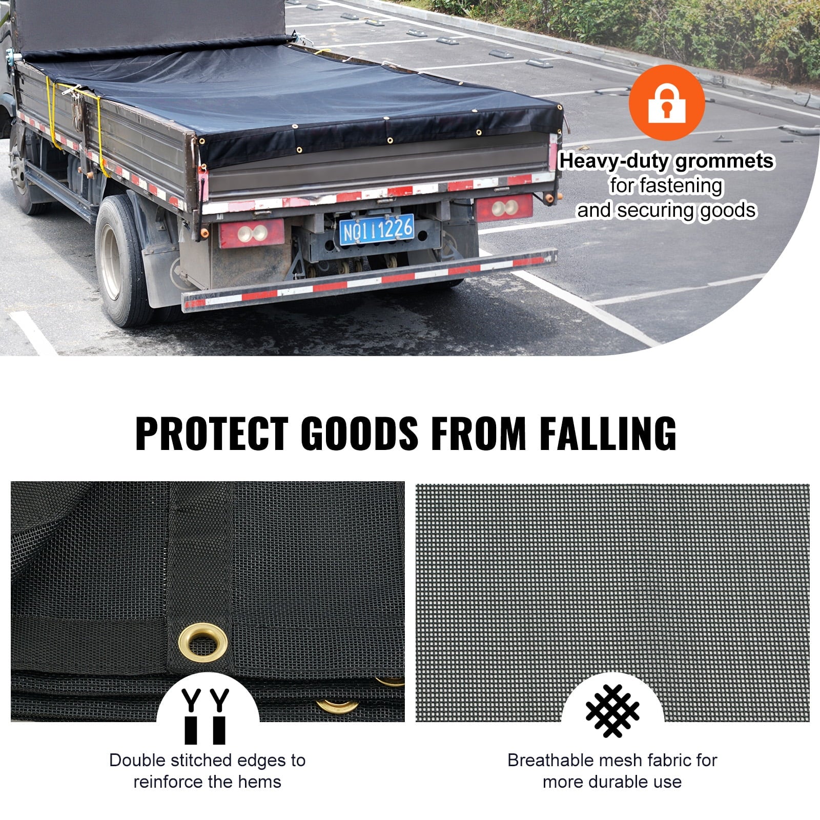 Tarp 7 x 22 ft PVC 18oz Double Pockets E373