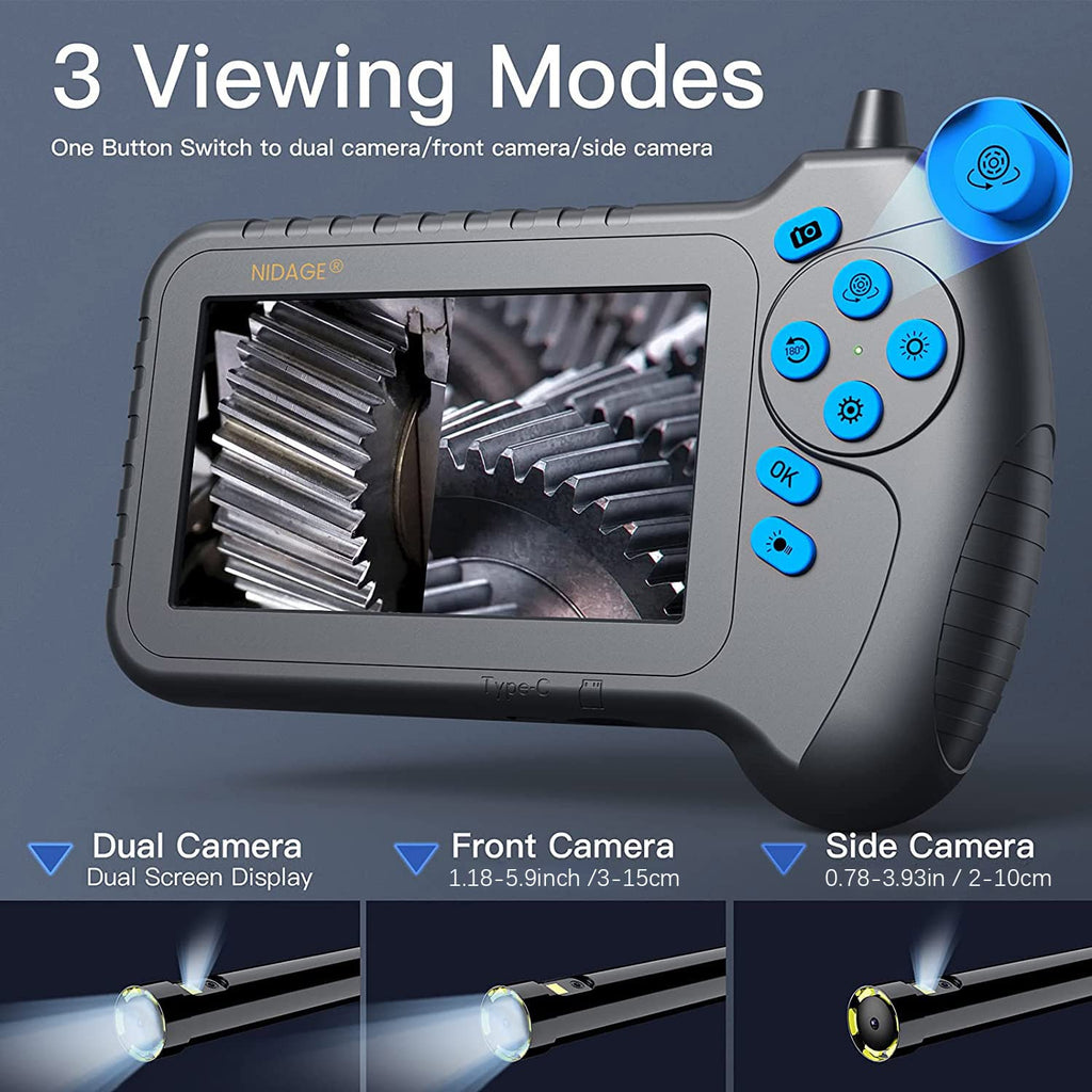 1080P Dual Lens Inspection Camera with 16.5FT Cable E91294