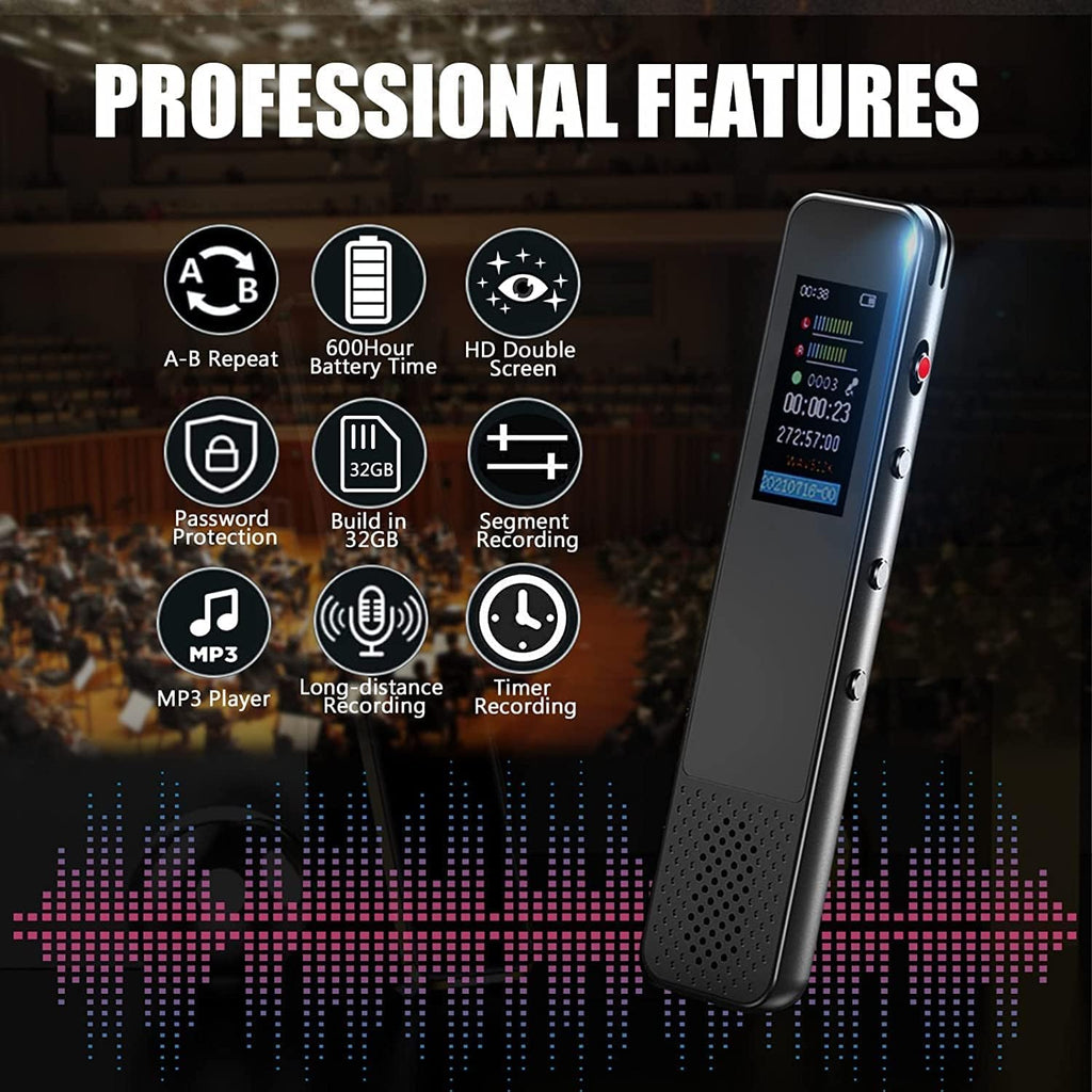 32G MP3 Digital Voice Recorder, Pack of 2 D564037