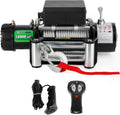 9500-lb. Load Capacity Electric Winch Kit, 12V Steel Cable Winch with Roller Fairlead L86543