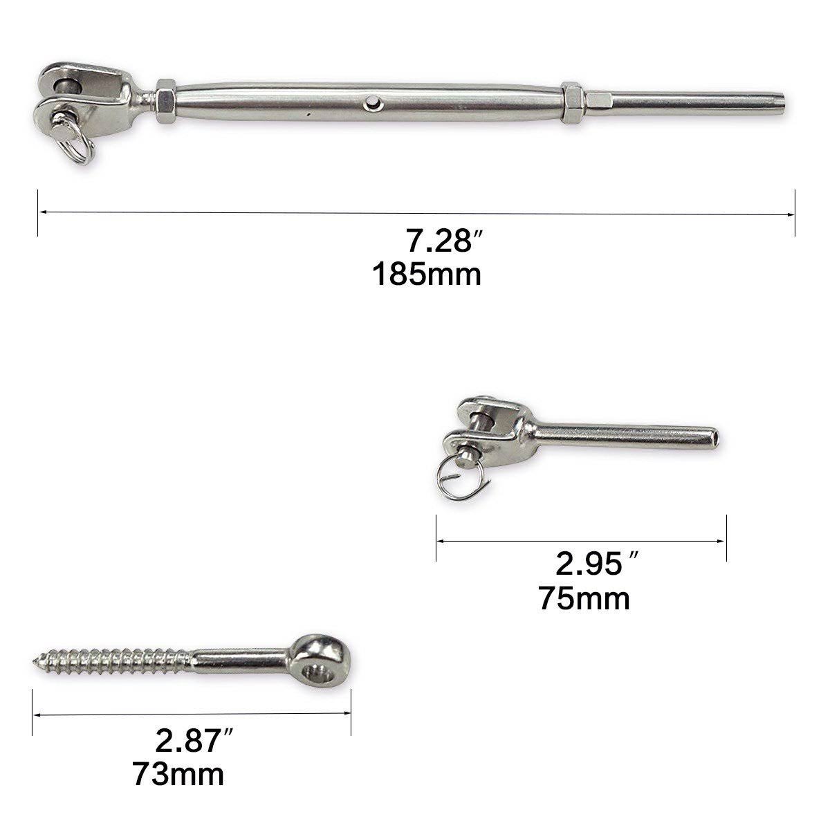 20 Set Stainless Steel Cable Railing Kits X26865