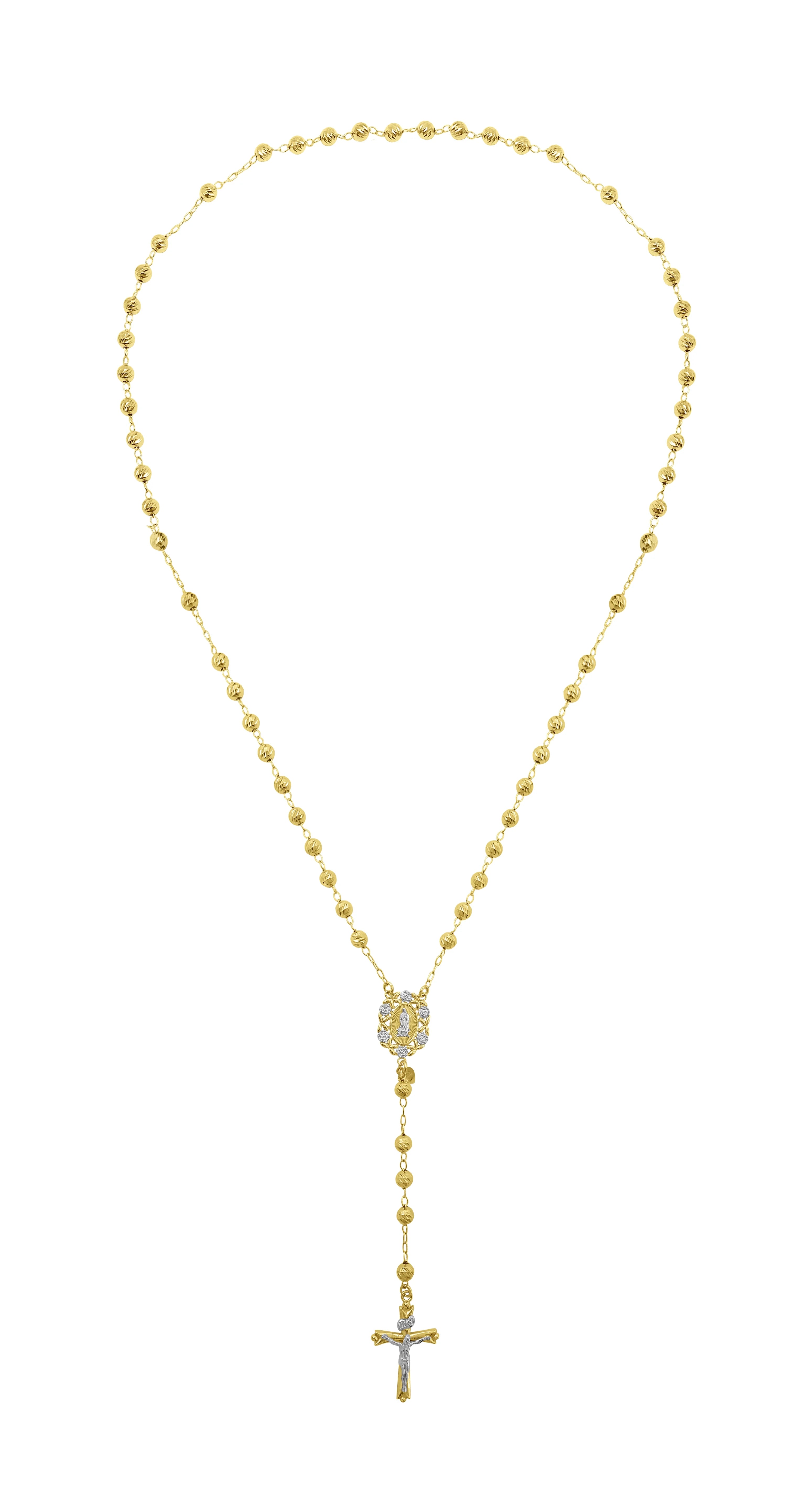 14K Gold Plated Sterling Silver Rosary Necklace 26" X5168