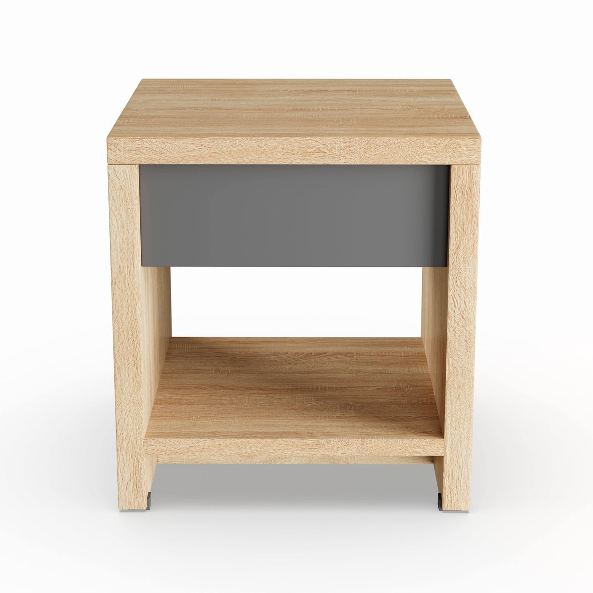 Two-Tone Oak and Grey Wood 1-Drawer Nightstand K840