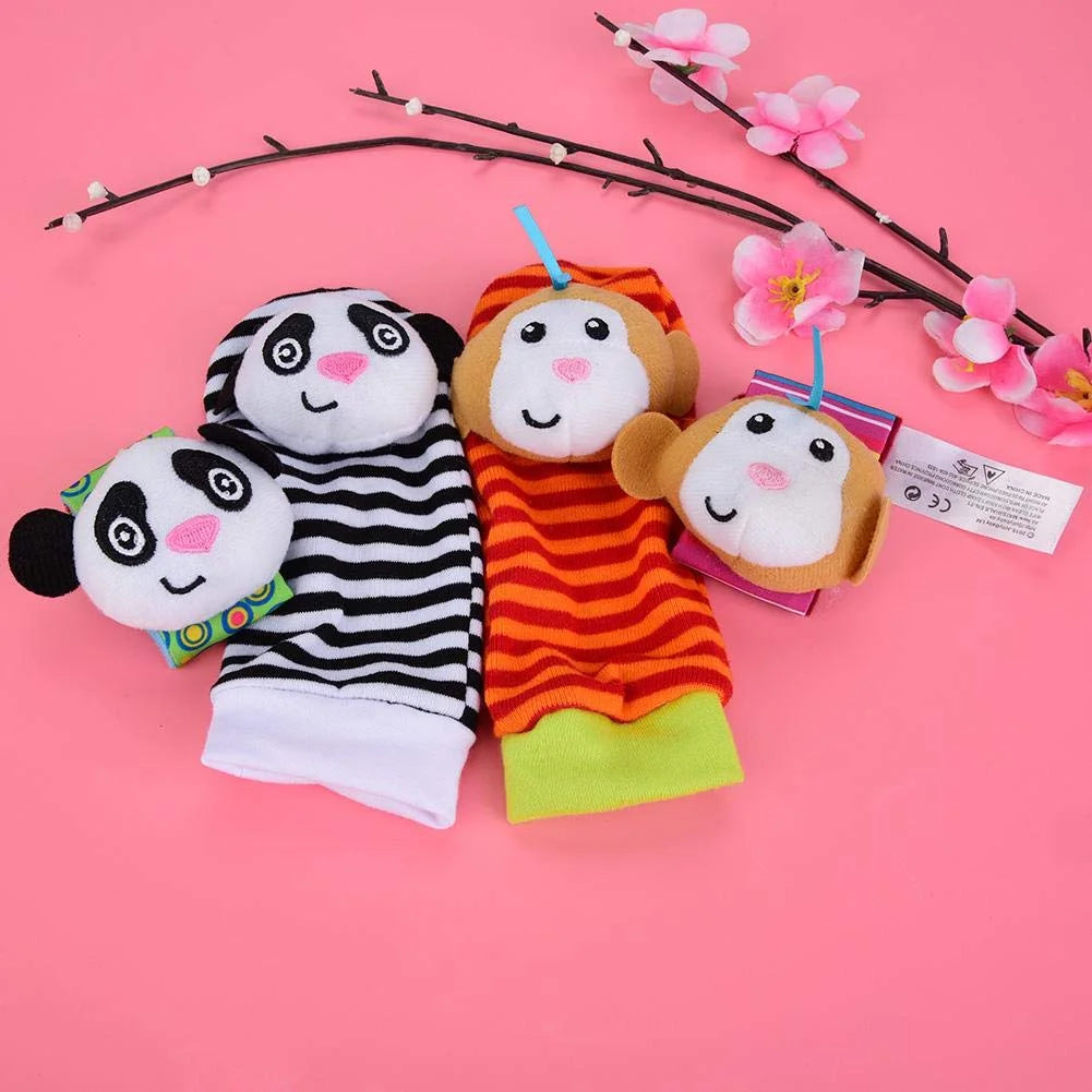 4 PCS Baby Wrist Rattle and Foot Finder Toy Set K1871