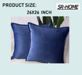 Set of 2 Velvet Decorative Throw Pillow Covers Square with Fringe Cushion Case G521275