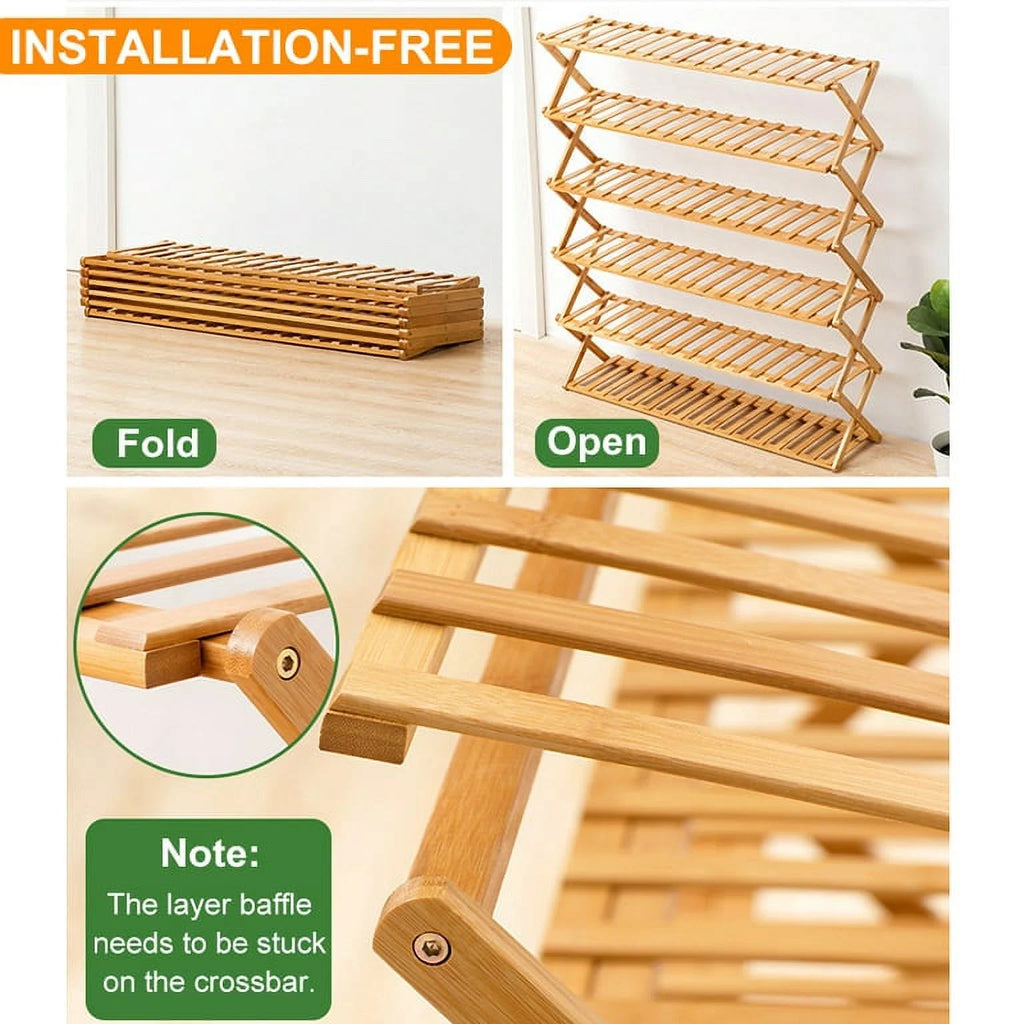 5 Tier Bamboo Shoe Rack F8698