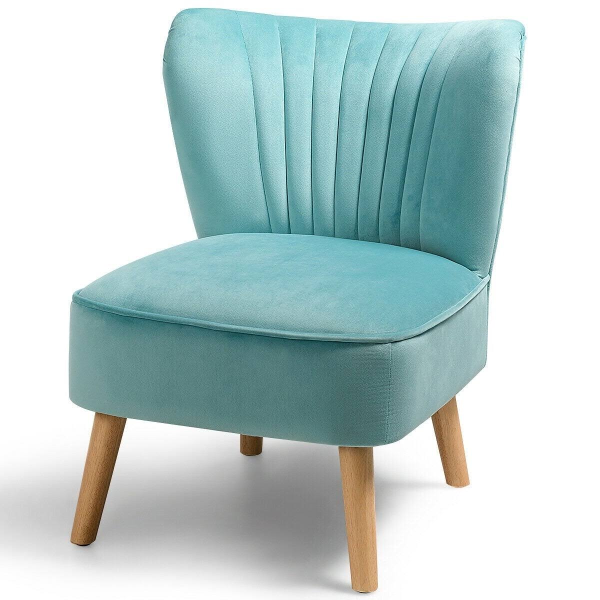 Green Velvet Armless Accent Chair L798