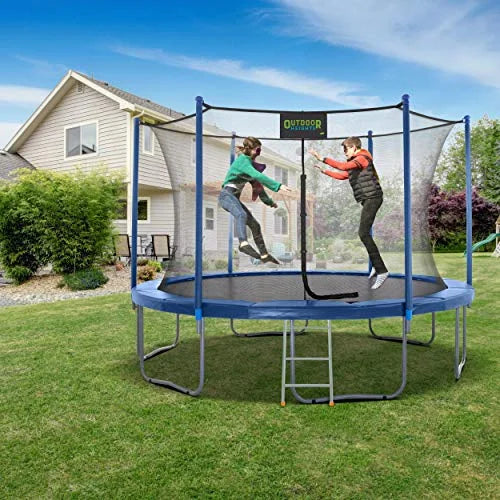 Blue 10 feet Round Trampoline with Safety Net Enclosure and Vinyl Pad A637