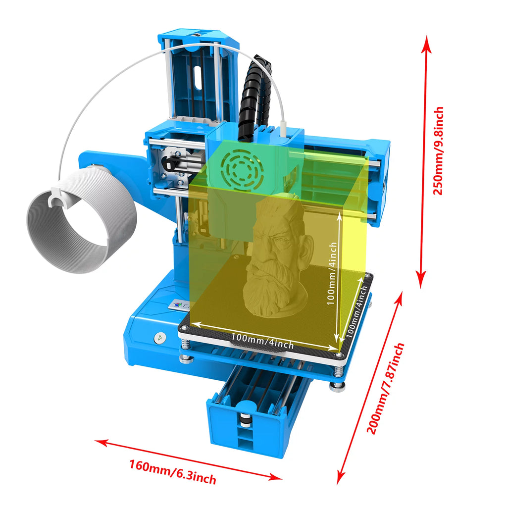 Mini 3D Printer, 100x100x100mm Print Size X67303