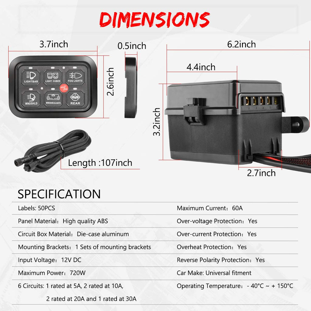 6 Gang Switch Panel Automatic Dimmable Touch Switch Box W12681