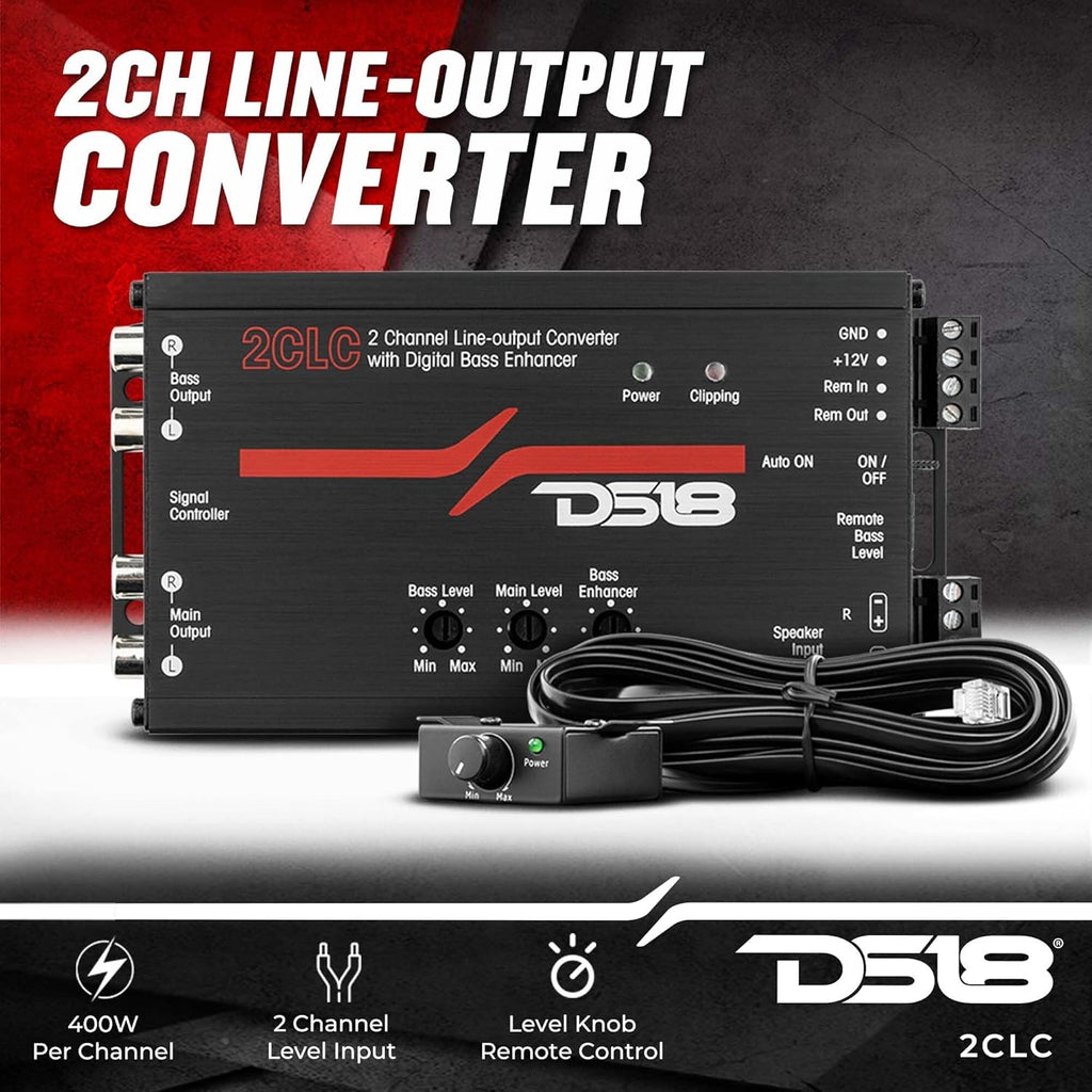 2 Channel Line Output Converter Car Audio with Digital Bass Enhancer E258894