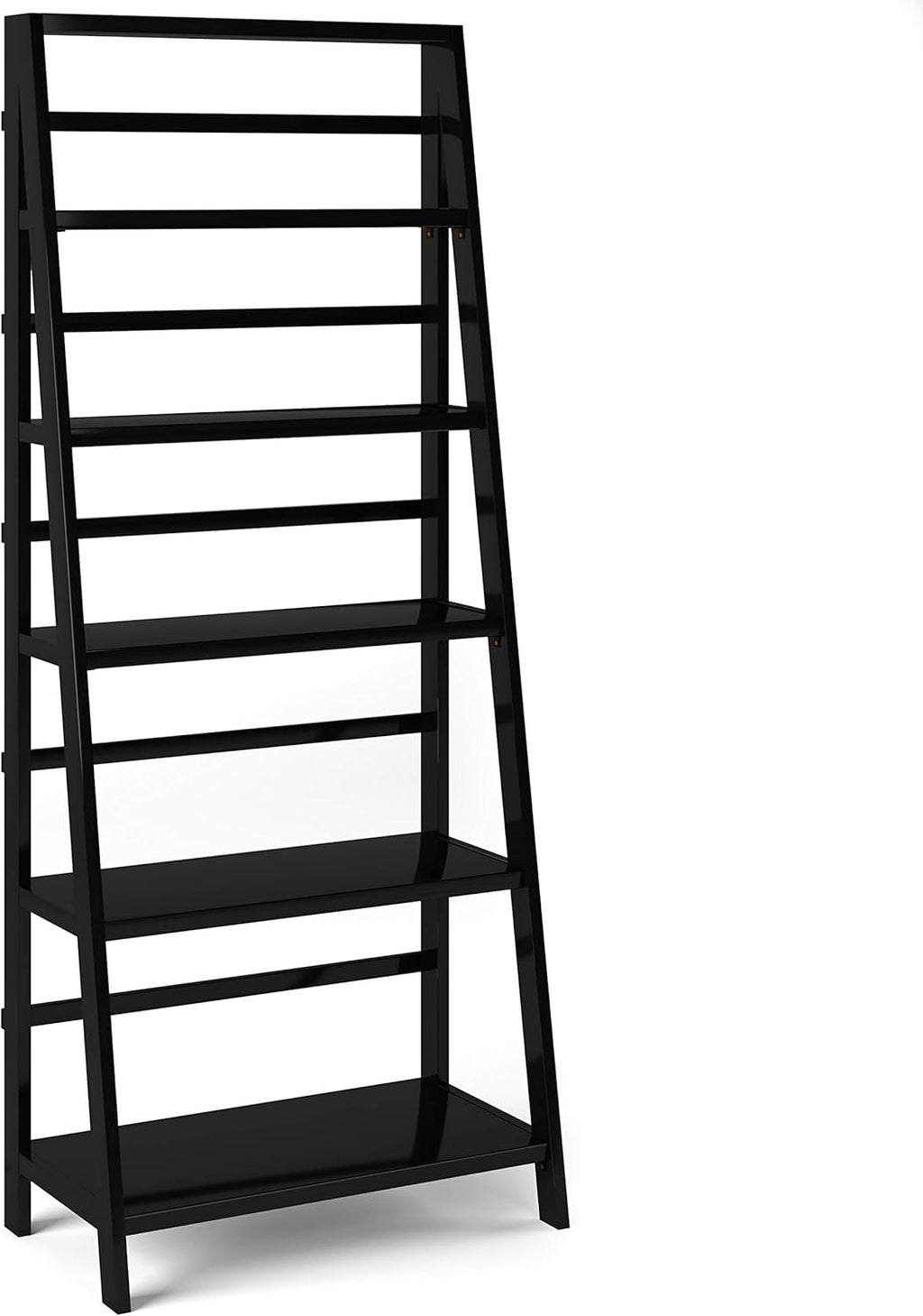 White 5 Shelves Solid Wood Bookcase G516