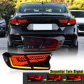 Red Tinted Tail Lights Assembly with Sequential Turning Signal S127