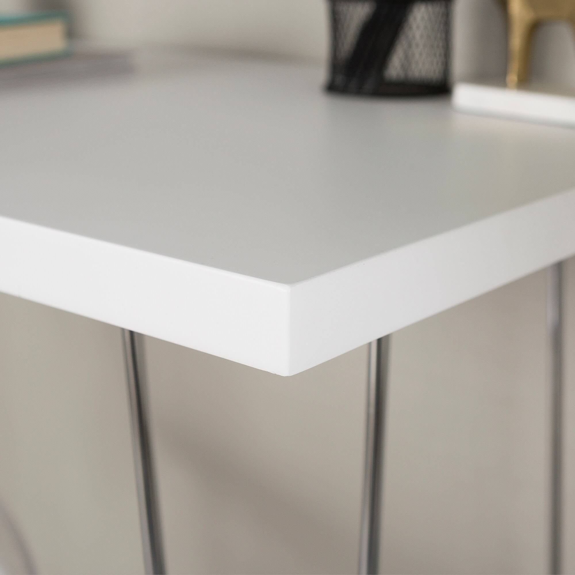 White Hairpin Leg Wood Writing Desk A3472