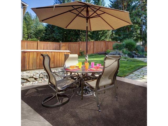 Heavy-Duty Ribbed Indoor/Outdoor Carpet with Rubber Marine Backing - Tuscan Brown 6 x 20 O3867
