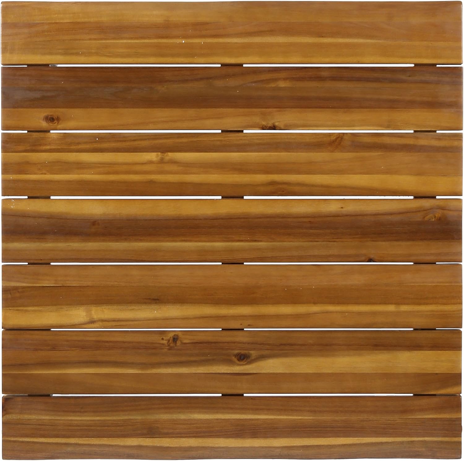 Teak Finish Acacia Wood Coffee Table with Iron Frame Q28862