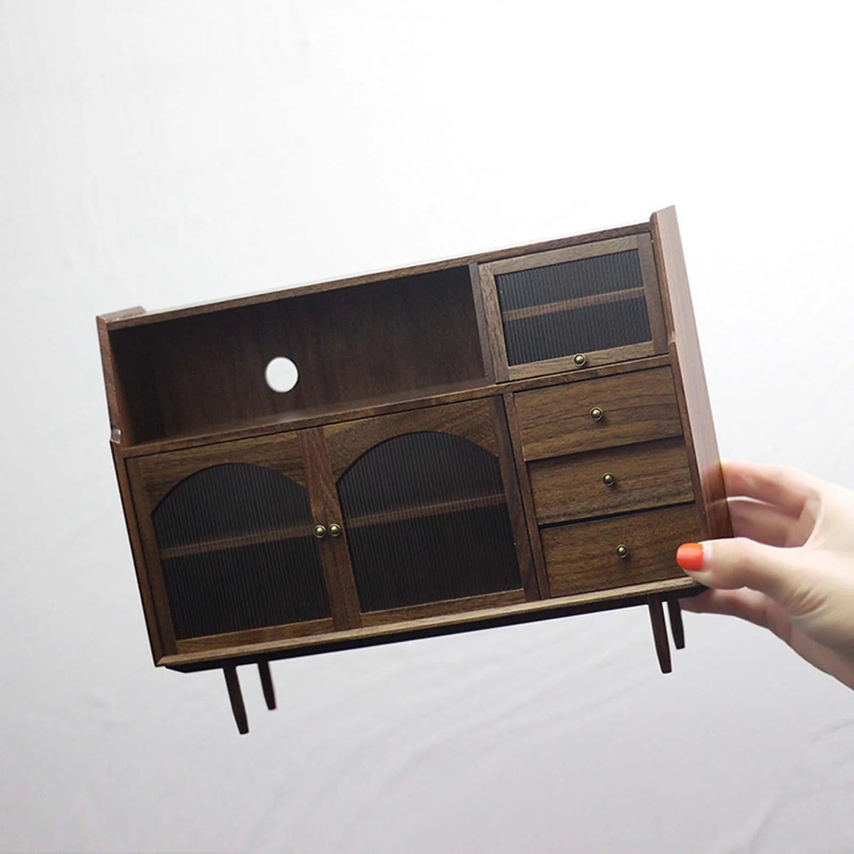 Walnut Dollhouse Miniature Sideboard Cabinet Z5481