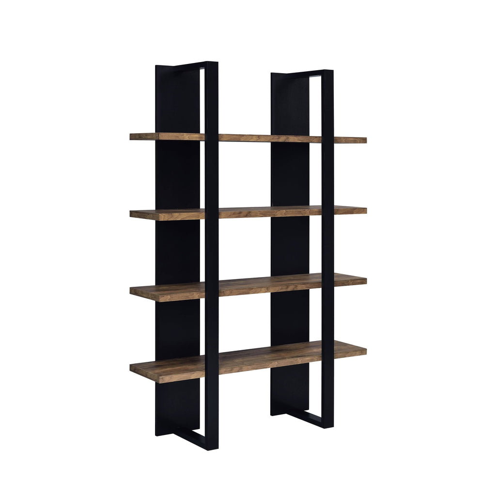 Aged Walnut/White 4-Shelf Bookcase N365