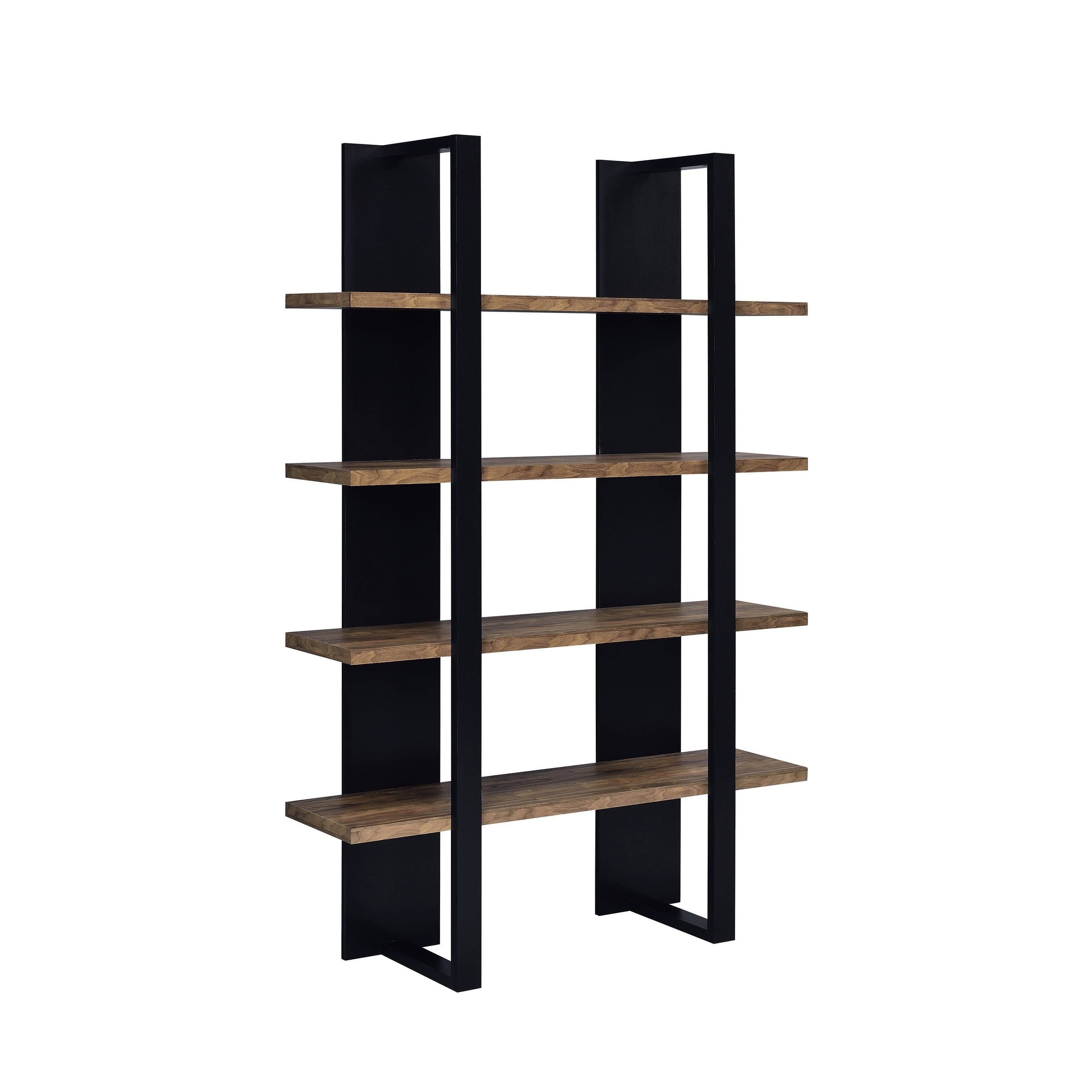 Aged Walnut/White 4-Shelf Bookcase N365