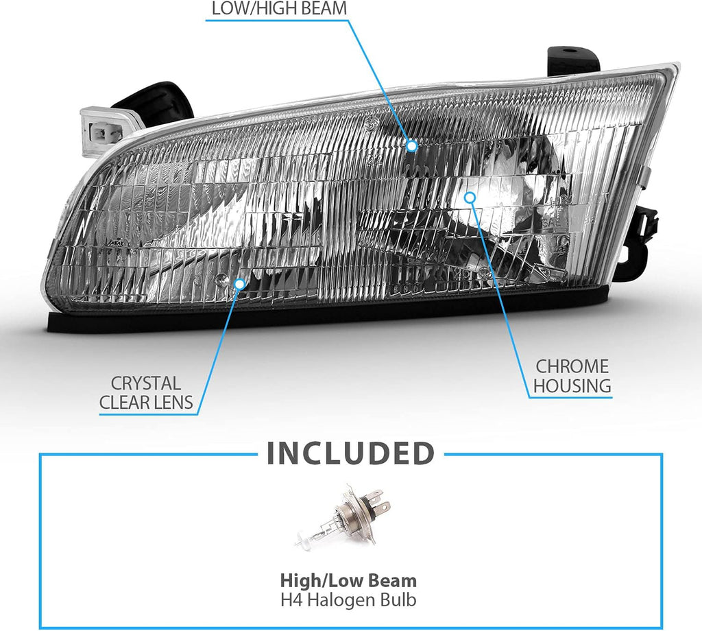 Chrome Replacement Headlights for Toyota Camry B759