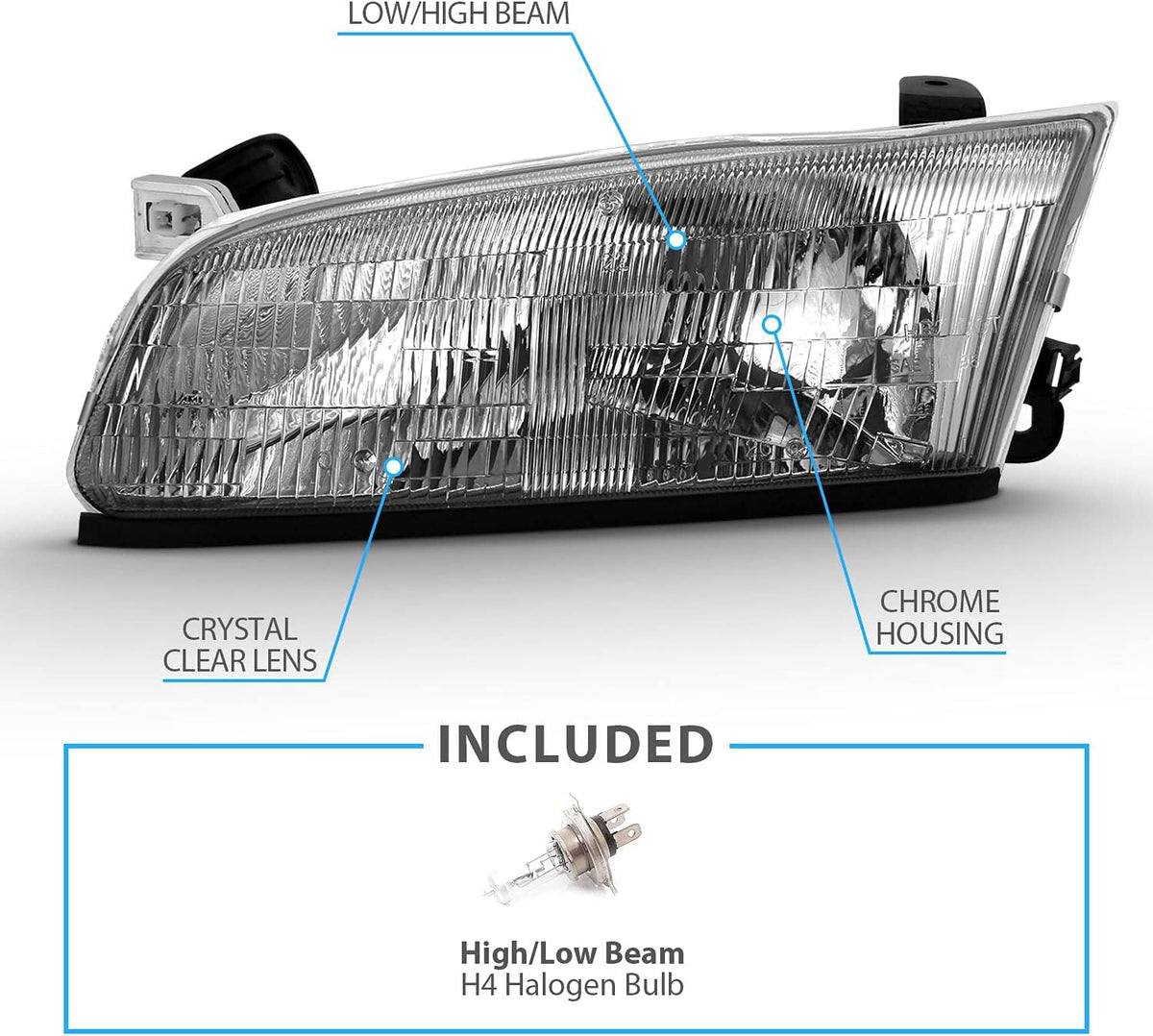 Chrome Replacement Headlights for Toyota Camry B759