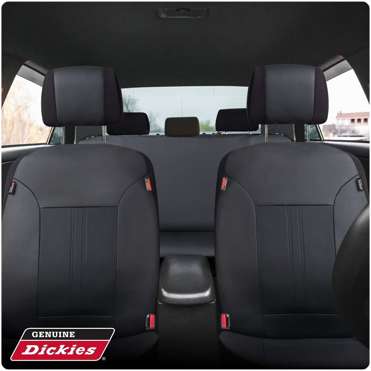 3 Piece Vegan Leather Seat Covers Black Q556388