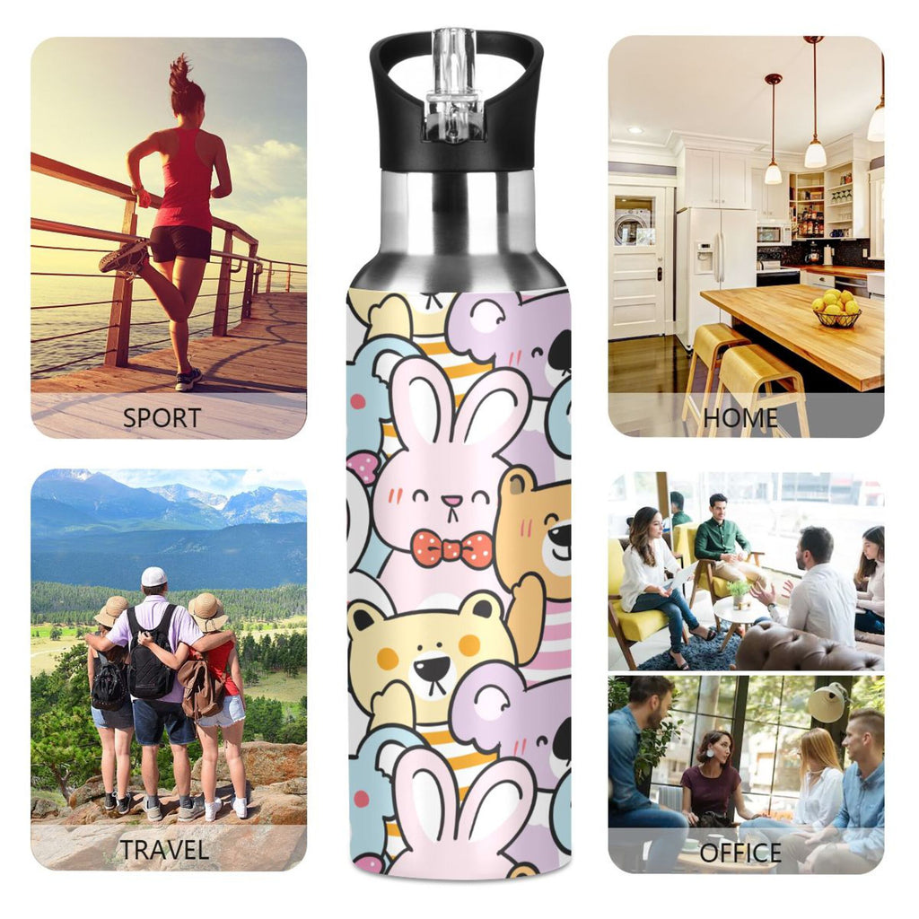Stainless Steel Insulated Water Bottle with Straw Lid U75876
