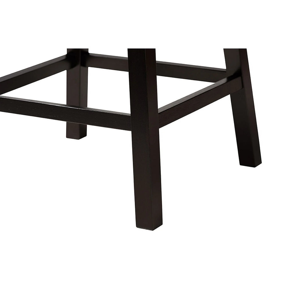 Grey Fabric and Espresso Brown Finished Wood 2-Piece Swivel Counter Stool P212