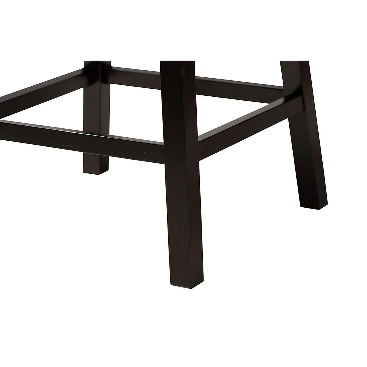 Grey Fabric and Espresso Brown Finished Wood 2-Piece Swivel Counter Stool P212