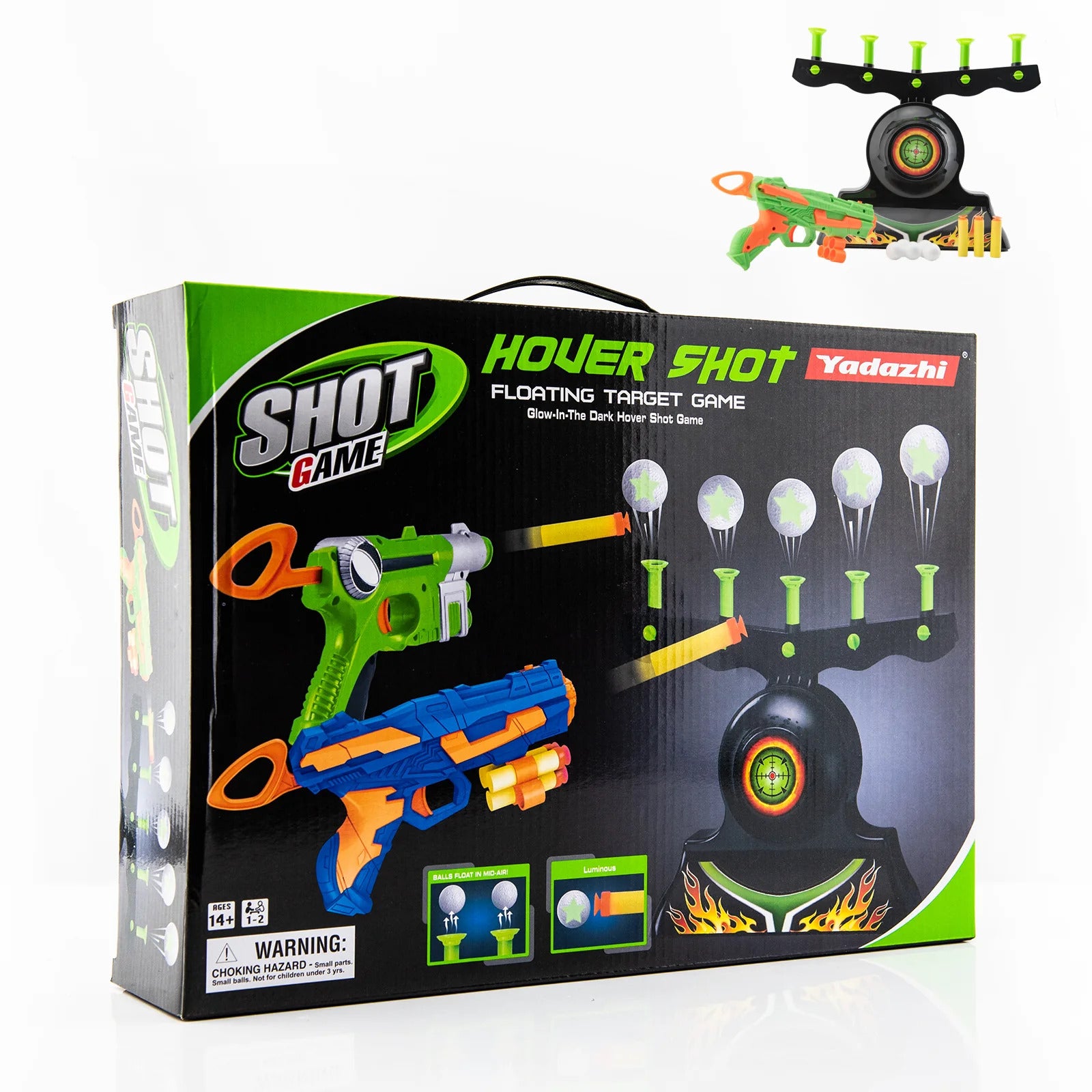 Glow in The Dark Floating Ball Target Practice Toys for Kids with 10 Soft Foam Balls 3 Darts H244139