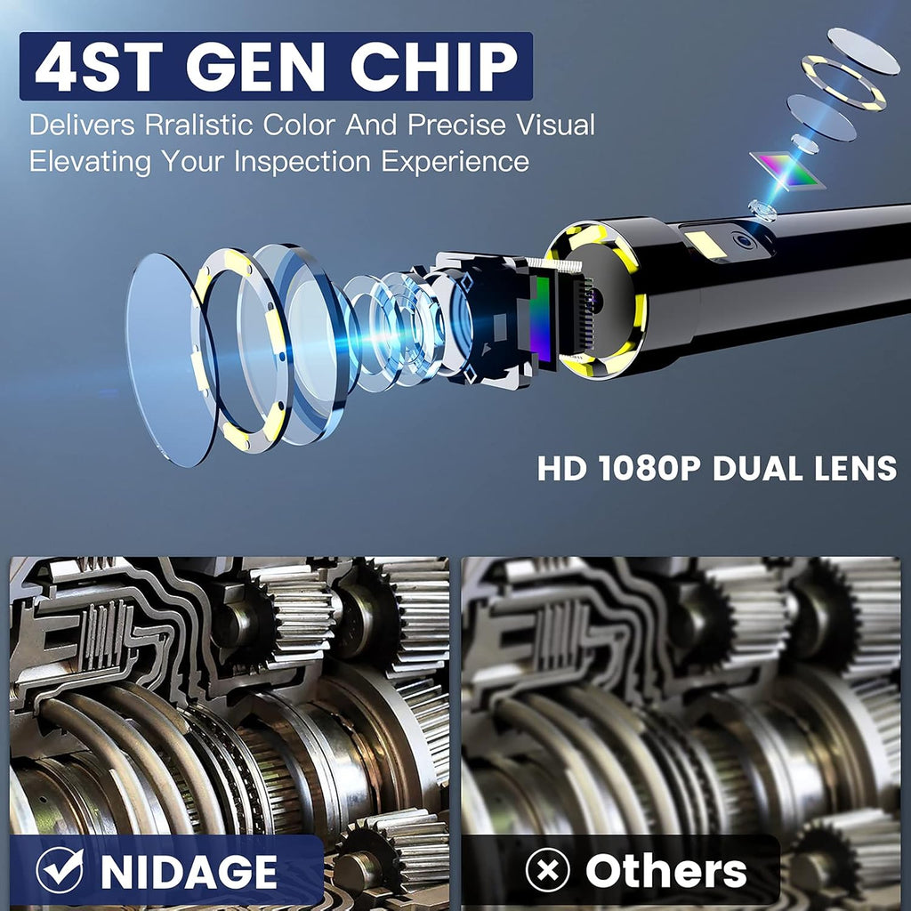 1080P Dual Lens Inspection Camera with 16.5FT Cable E91294