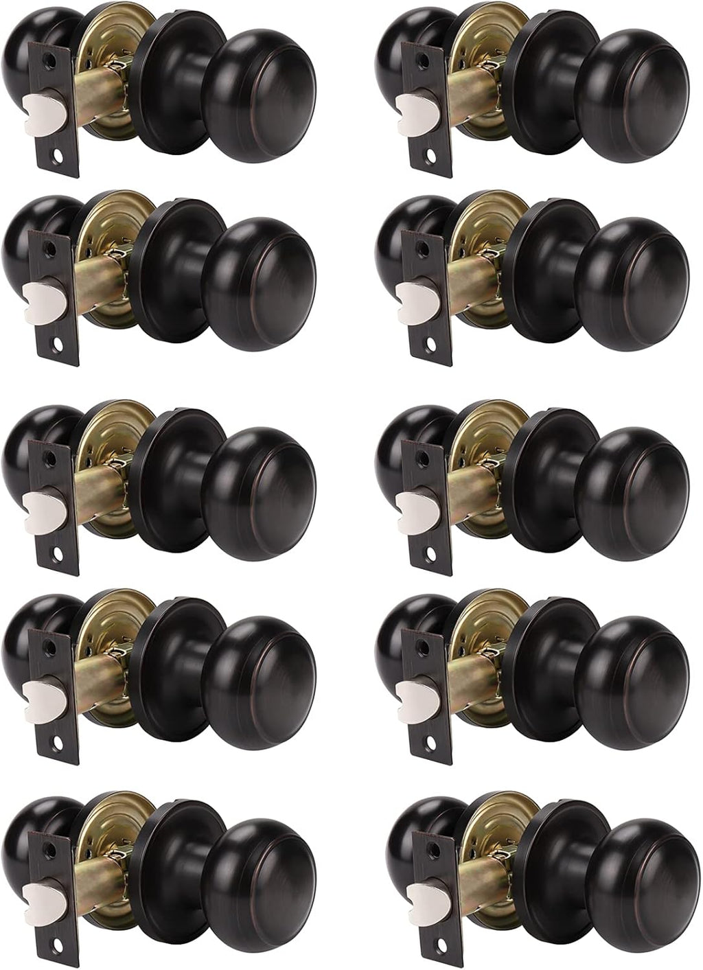 (5 Pack) Oil Rubbed Bronze Passage Door Knob C218729