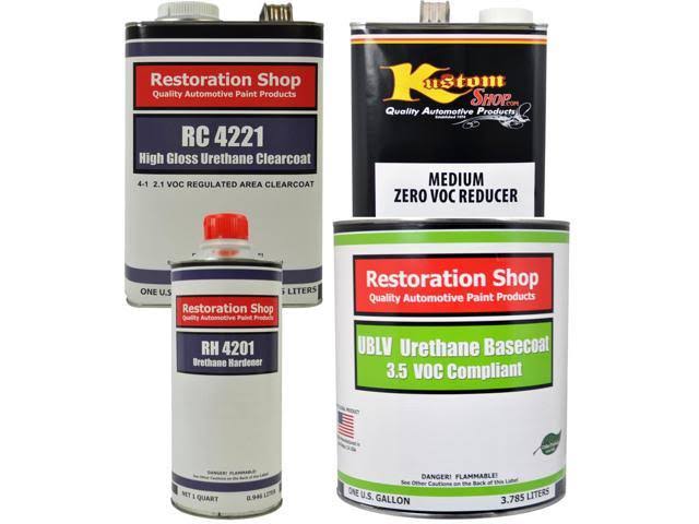 Rock Moss Green Gallon Low VOC Urethane Basecoat Clearcoat Car Auto Paint Kit V1105