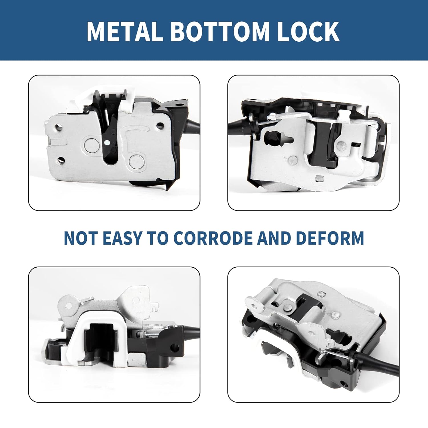 Right Passenger Side Rear Door Lock Latch & Cable for Ford F250 F350 F450 F550 Super Duty 1999-2007, Upper and Lower Latches Assembly, Pack of 2 E602
