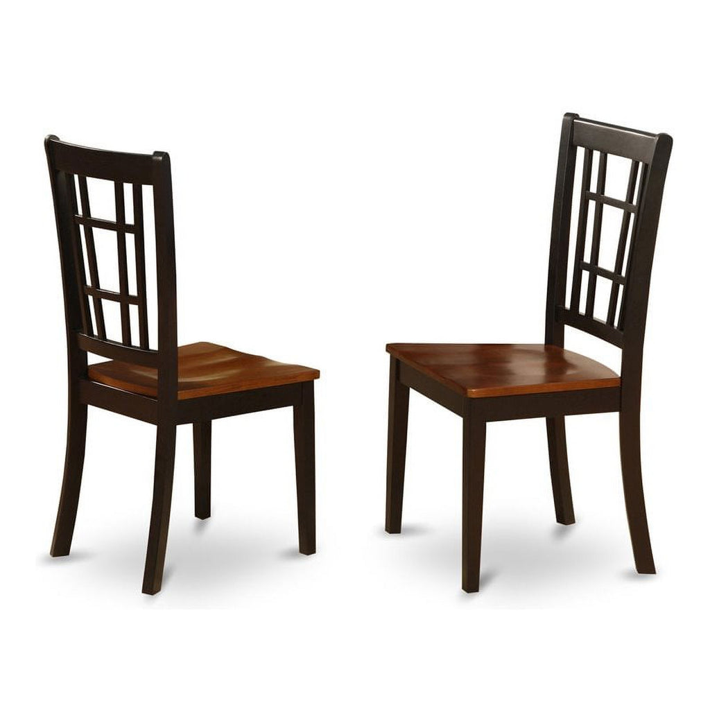 Black/Cherry Wood Dining Chairs (Set of 2) T421756