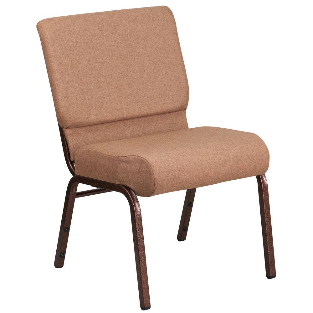 Stacking Church Chair in Caramel Fabric - Copper Vein Frame B402